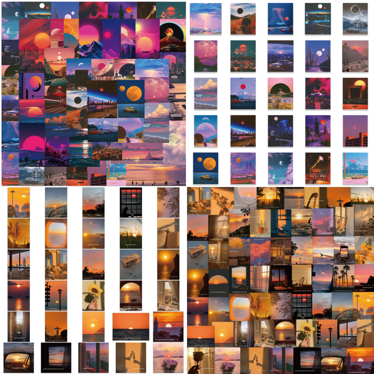 110pcs Sunset Stickers