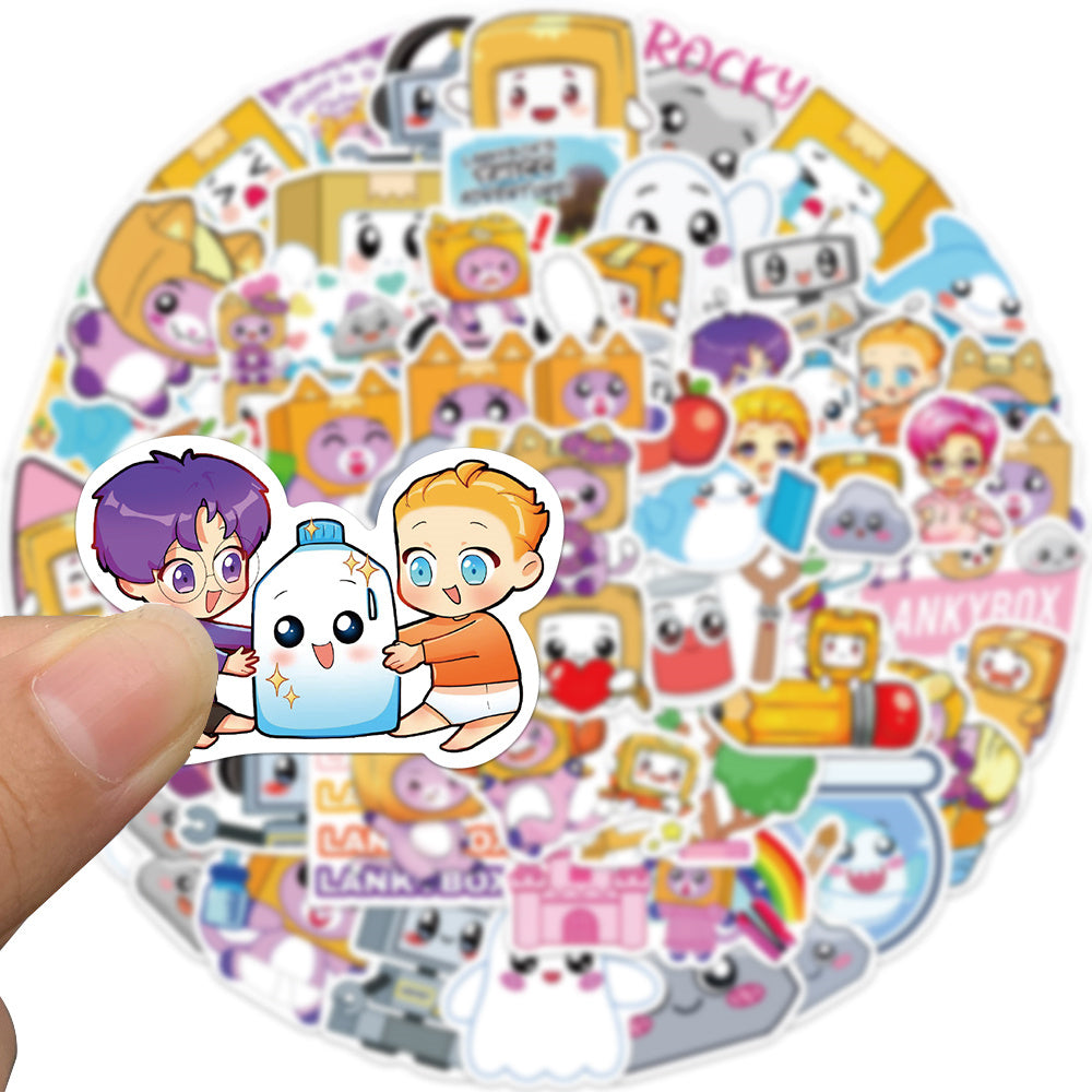 50pcs Lankybox Plush Toy Stickers