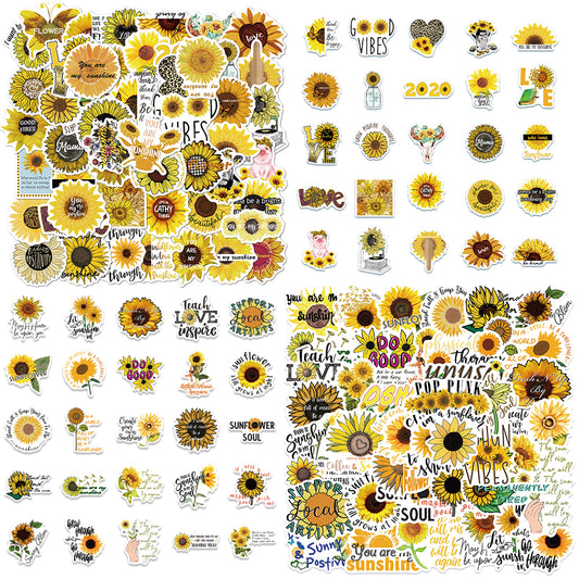 100pcs Sunflower Stickers