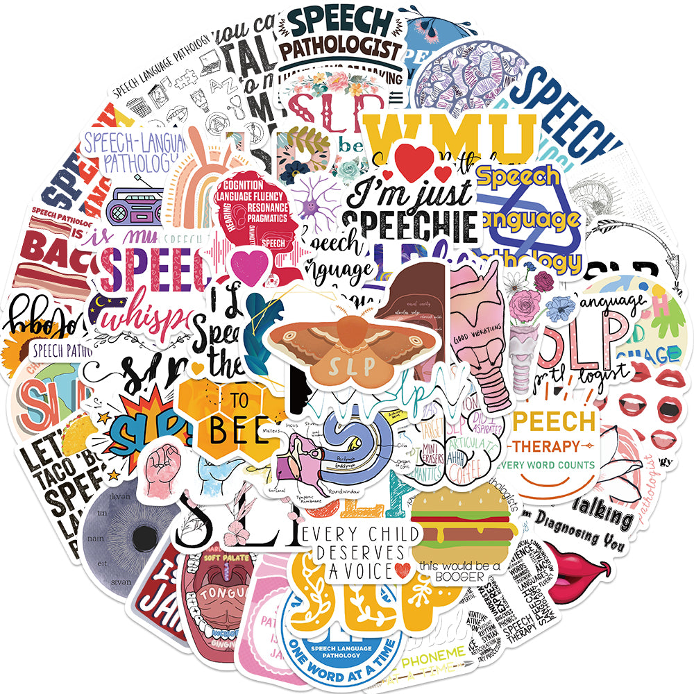 56pcs Speech Pathology Stickers SLP Therapy Health