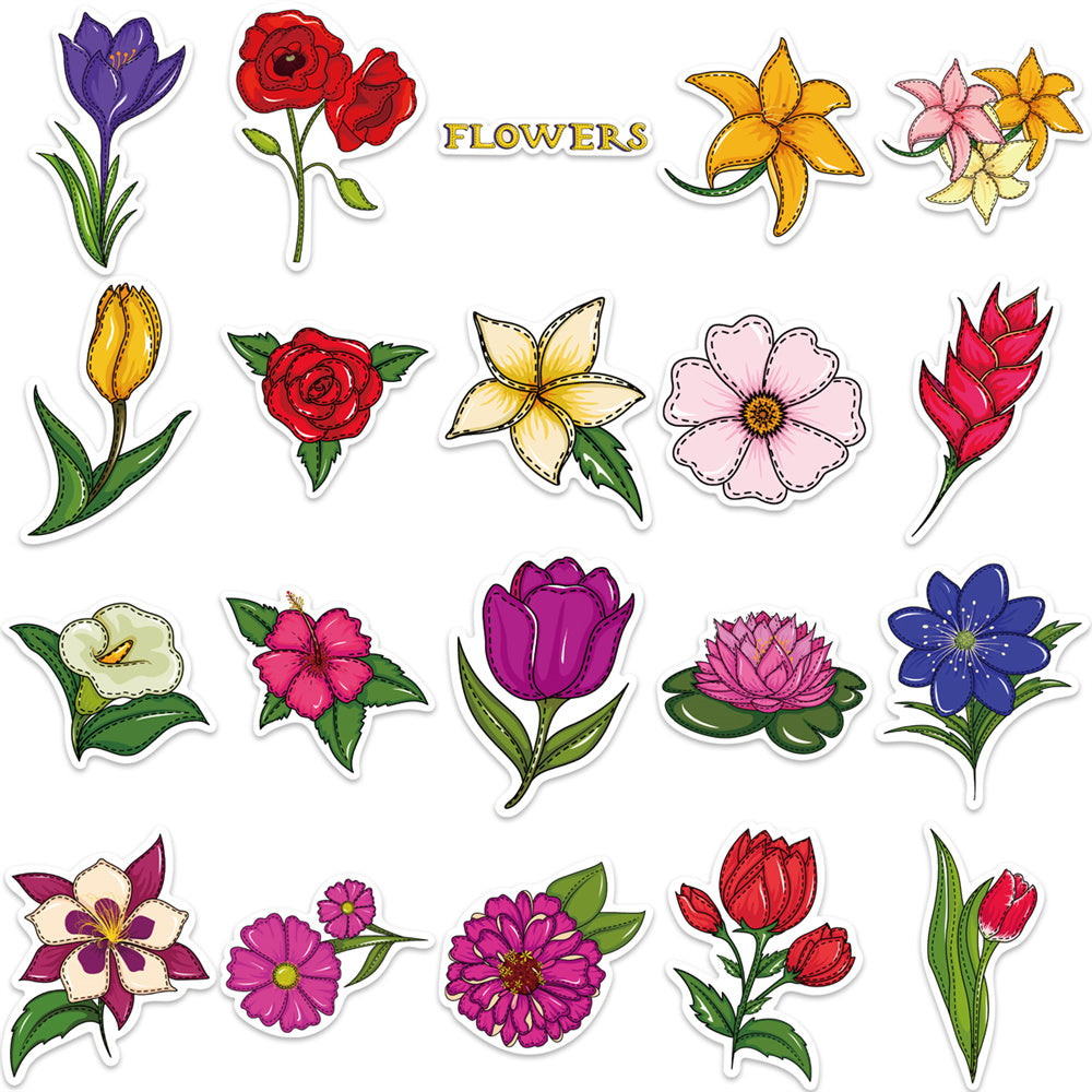 40pcs Flowers Collection Pack 2 Stickers Tulips