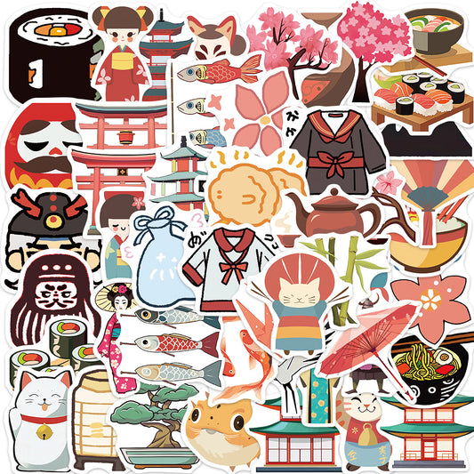 50pcs Japan Style Sashimi Acclimatize Stickers