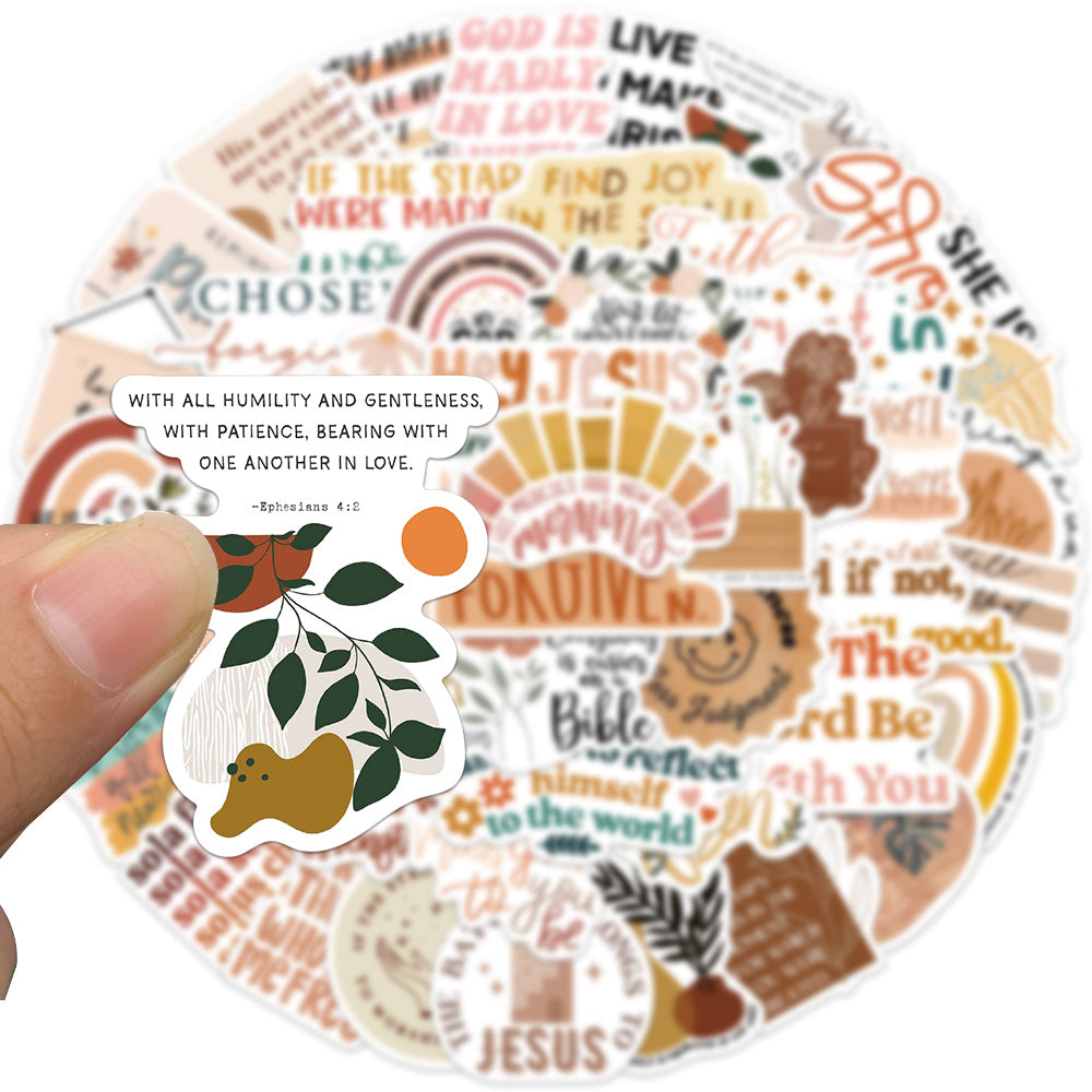 50pcs Bohemian Bible Pray God Stickers