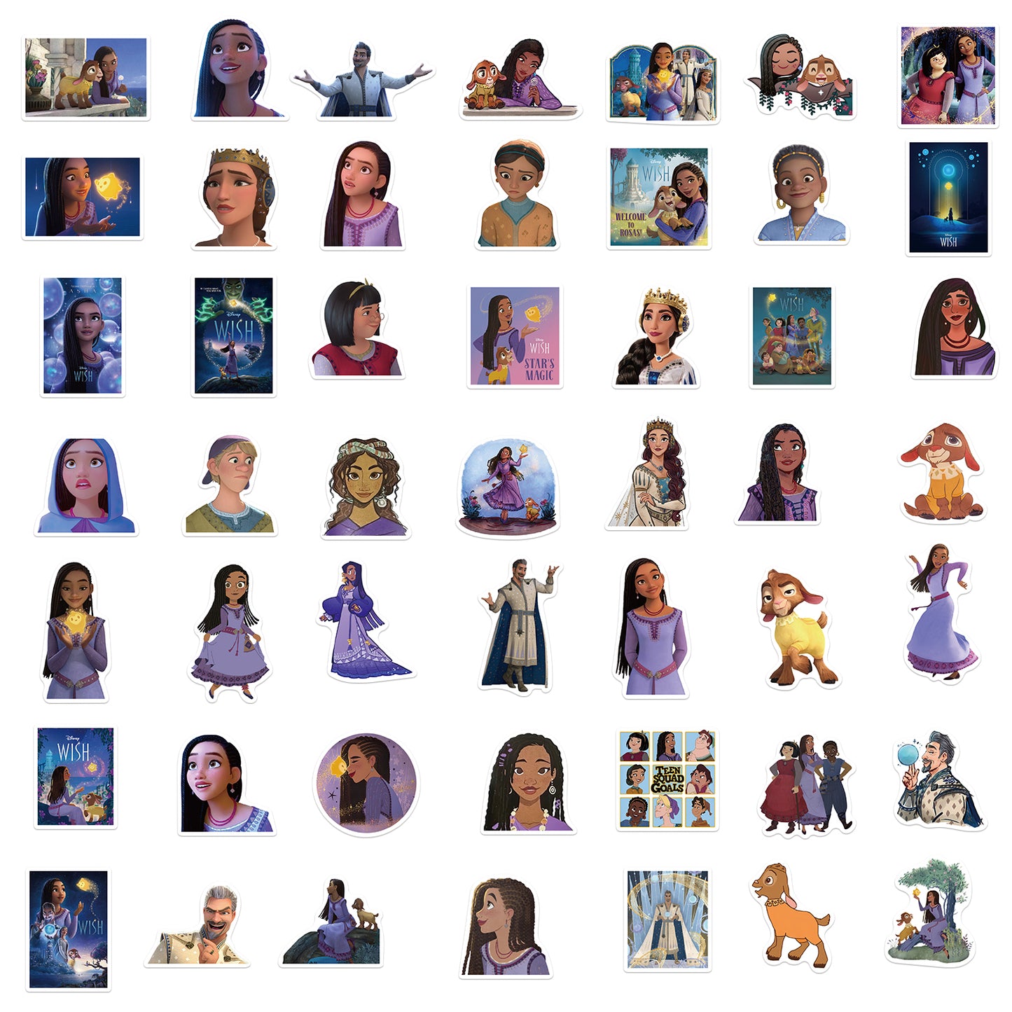 50pcs Wish Stickers Cartoon Movie