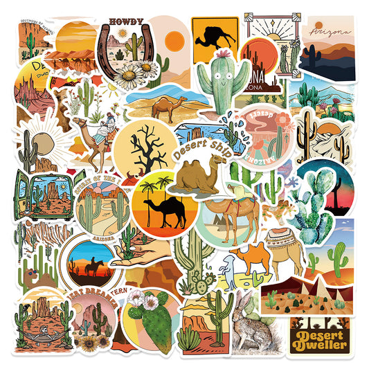 50pcs Desert Stickers Sedona Cactus Ninny