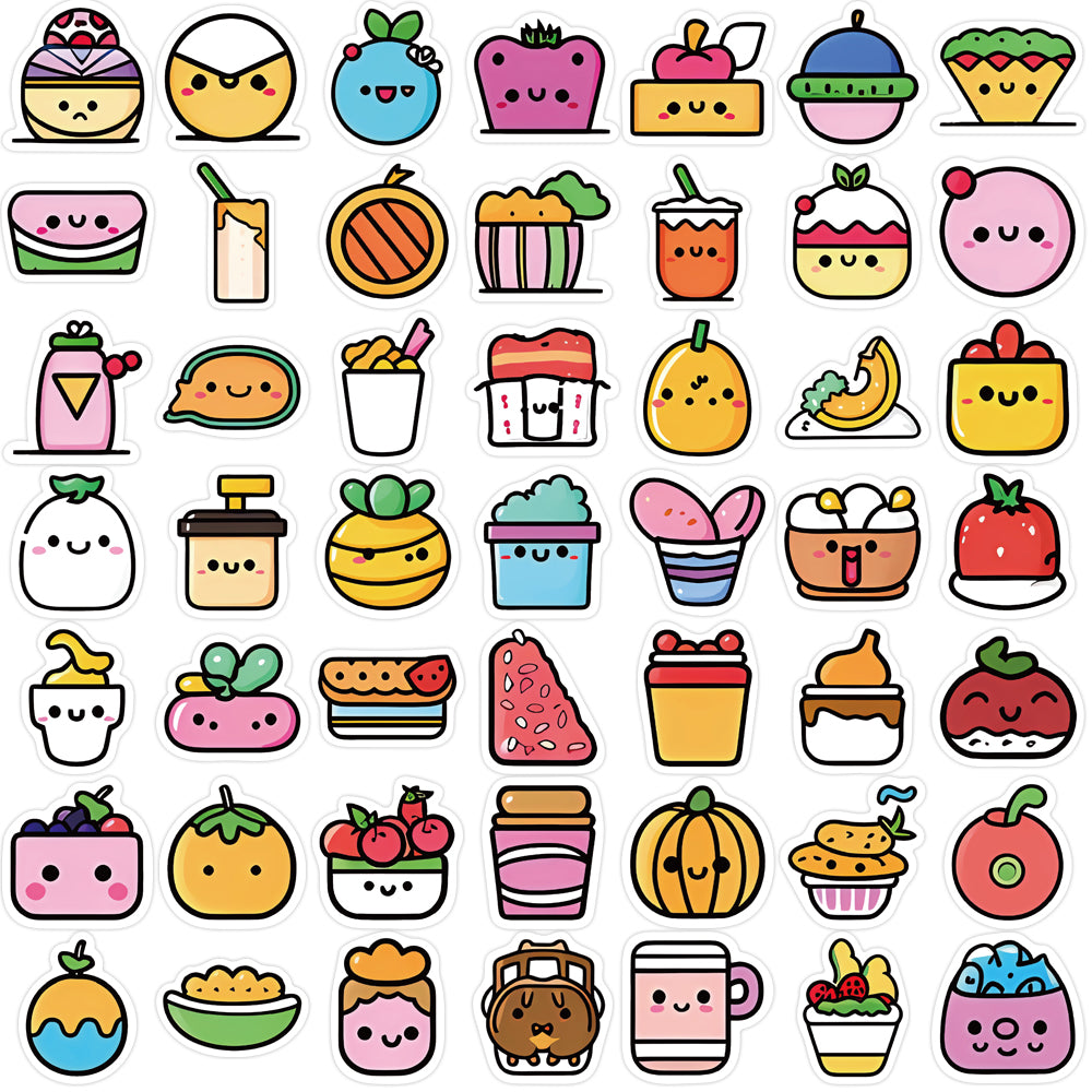 100pcs Cartoon Gourmet Fruit Drink Food Stickers