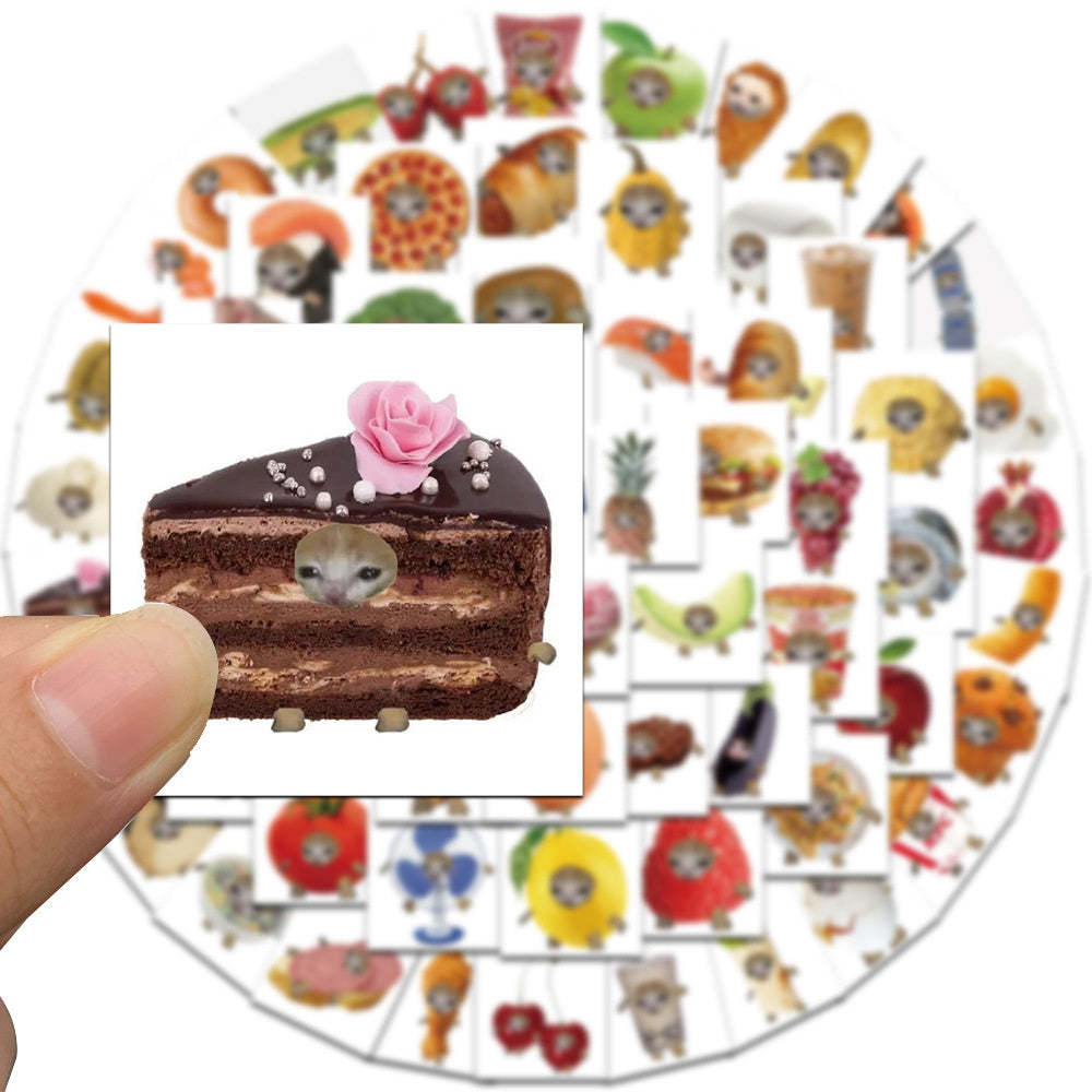 69pcs Cats & Food Stickers