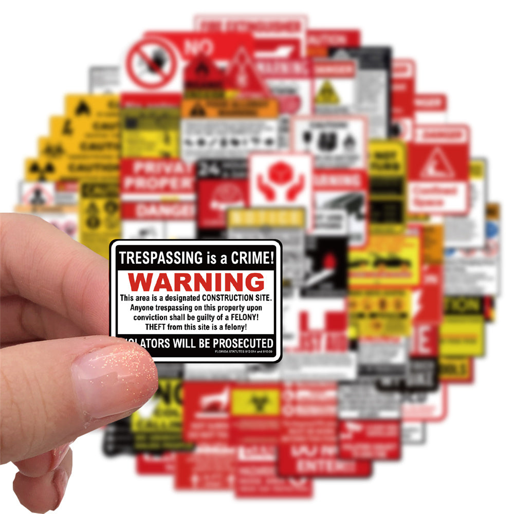 75pcs Warning Sign 2 Stop Danger Stickers