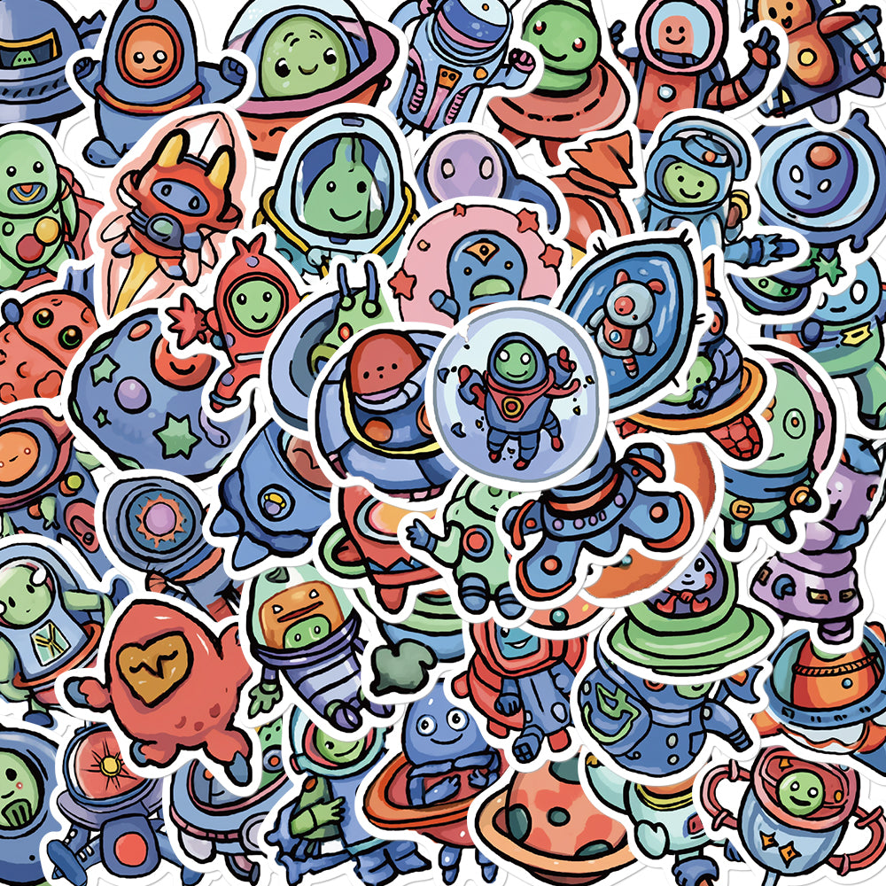 50pcs Cute Alien Airship Stickers