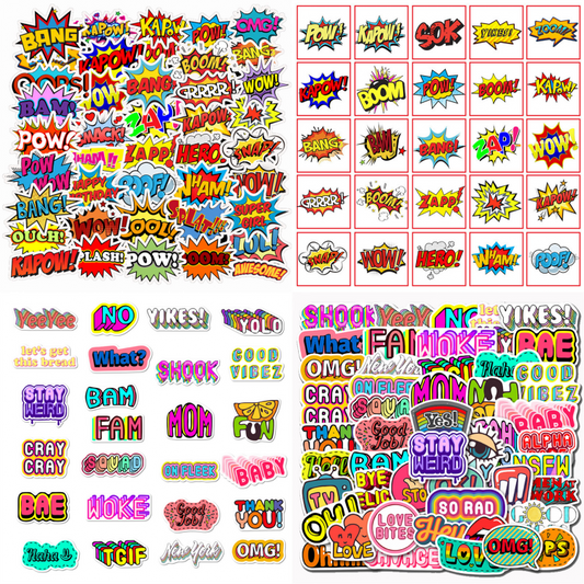 100pcs Words Slogan Stickers