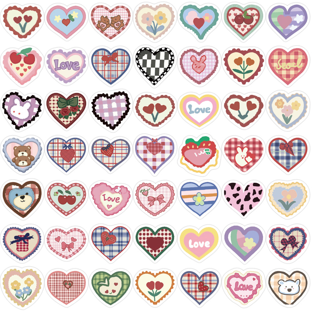 100pcs Colorful Love Heart Cartoon Stickers