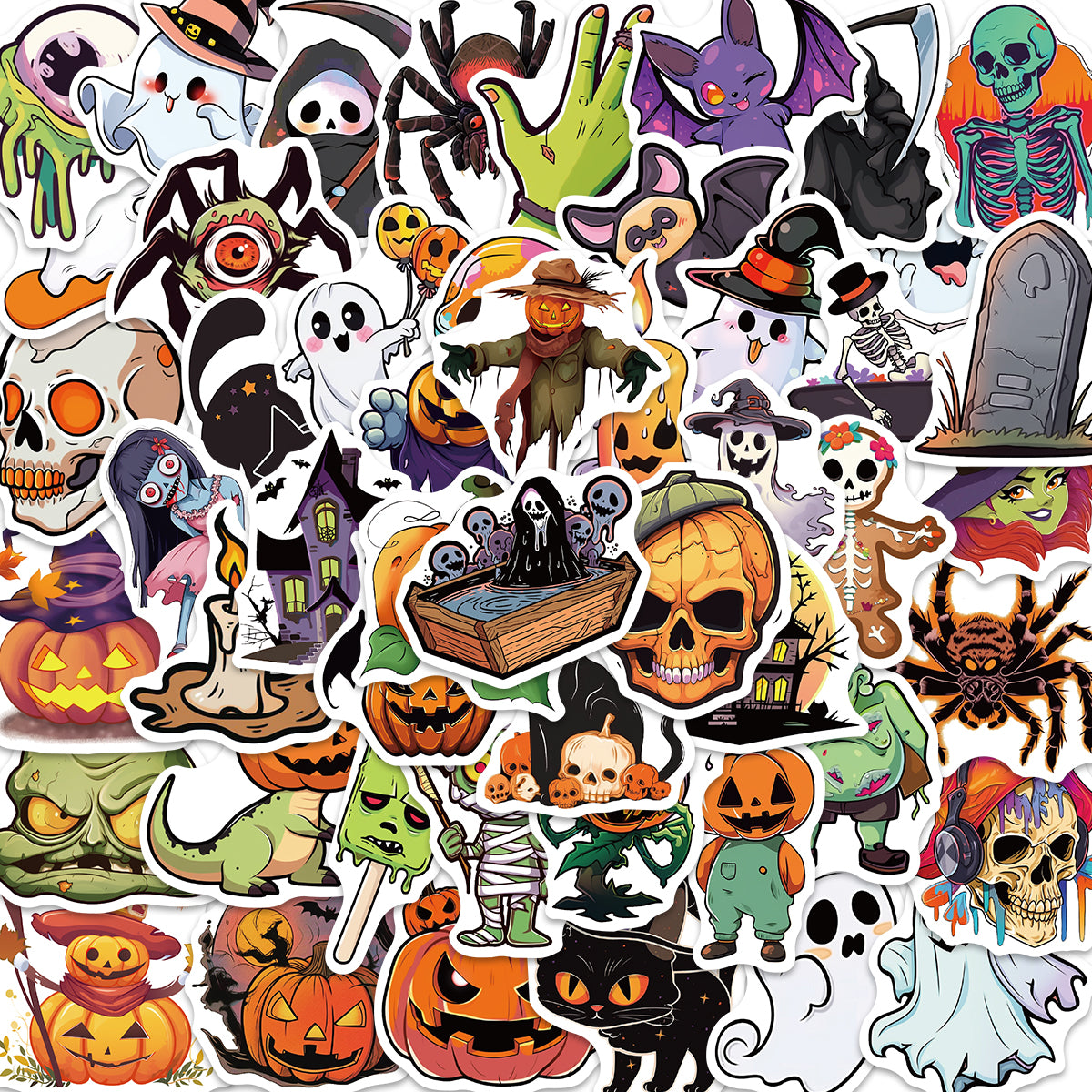 50pcs Halloween 1 Terror Pumpkinhead Stickers