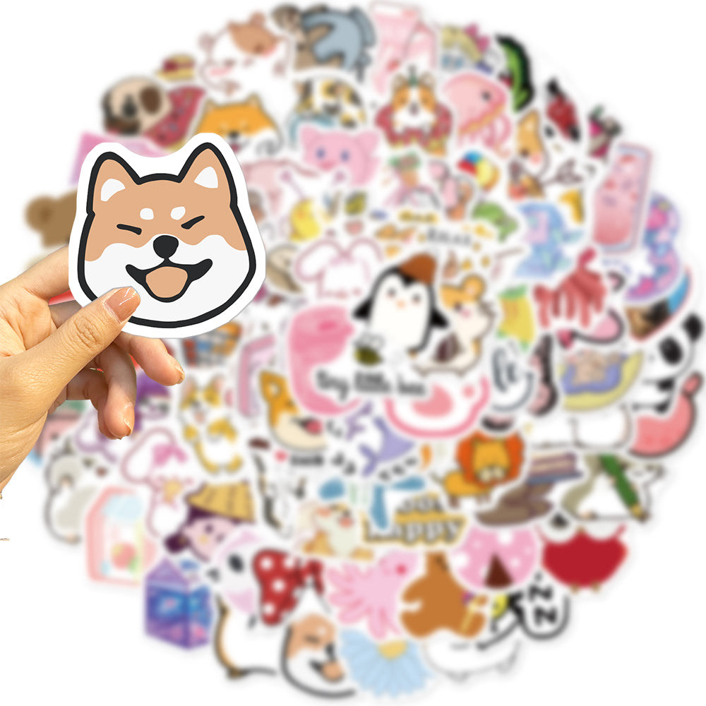 100pcs Cartoon Cute INS Style Animals 2 Stickers