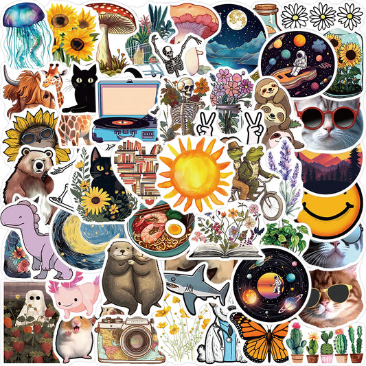 50pcs Popular Cartoon Collect Animals 1 Universe Stickers