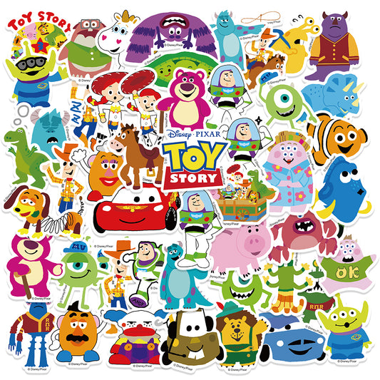 50pcs Cartoon Animals Collection Stickers Human Made