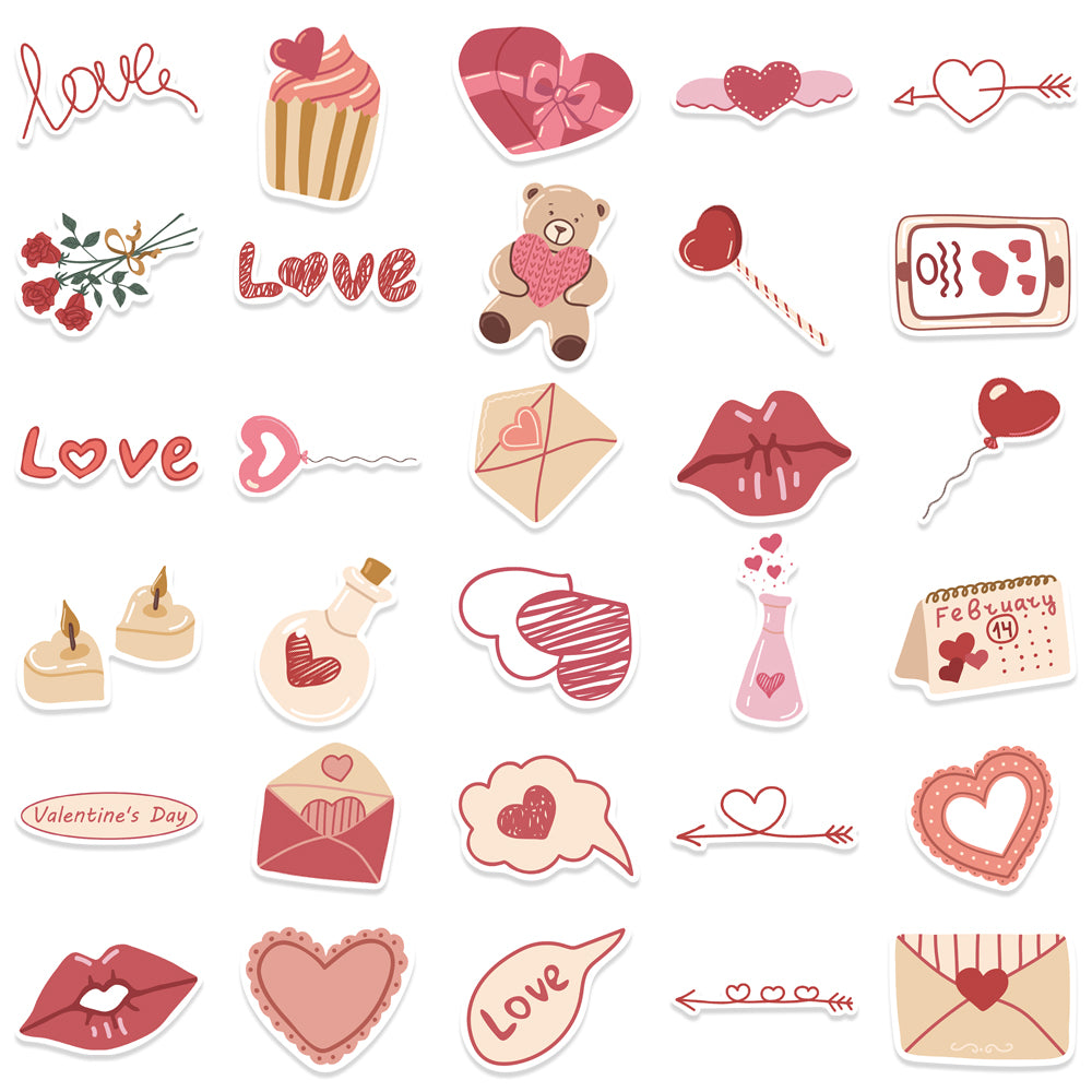 58pcs Love Stickers Romance Valentine