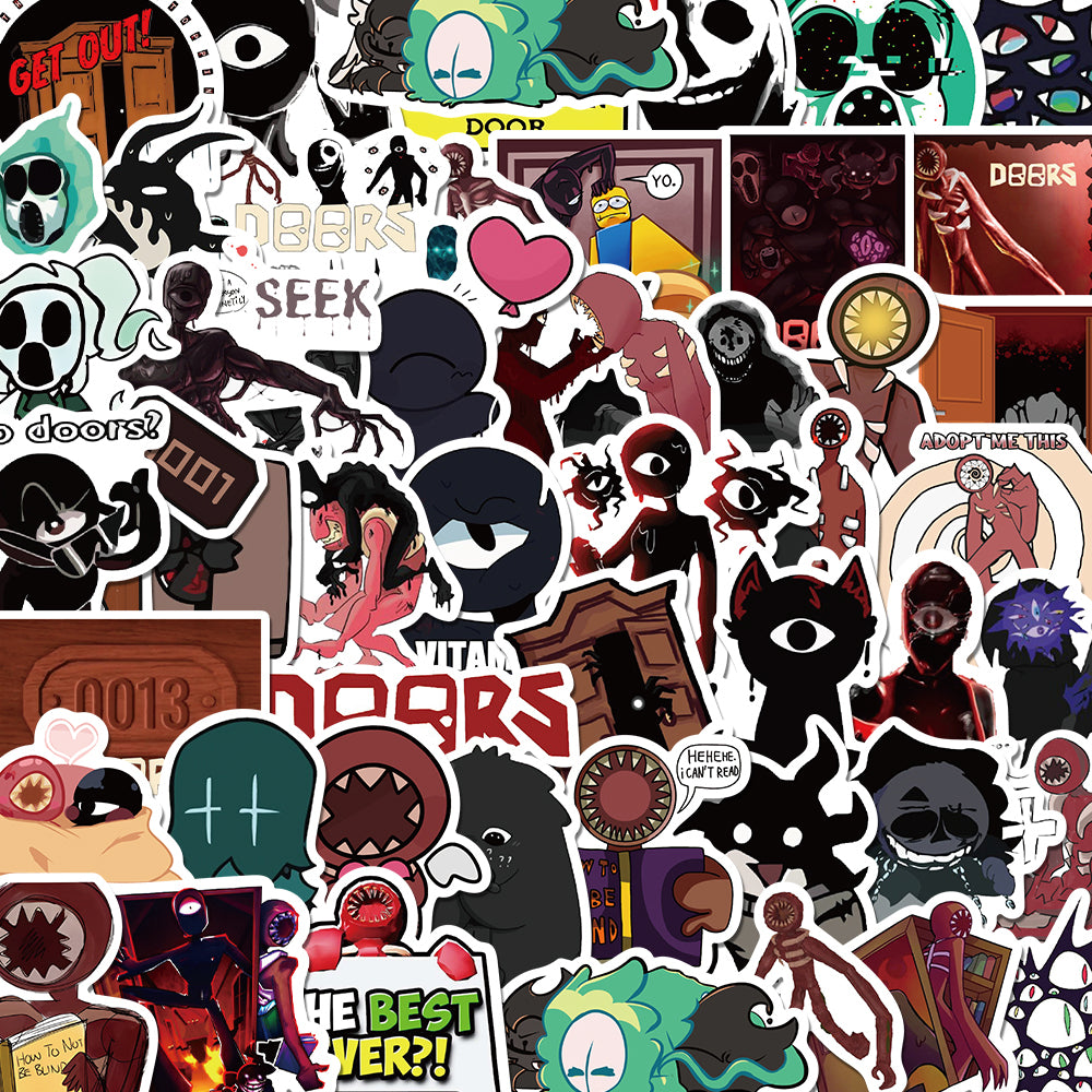 50pcs RobloxDoors Stickers Game Rush Ambush