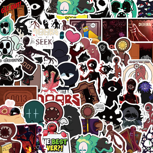 50pcs RobloxDoors Stickers Game Rush Ambush