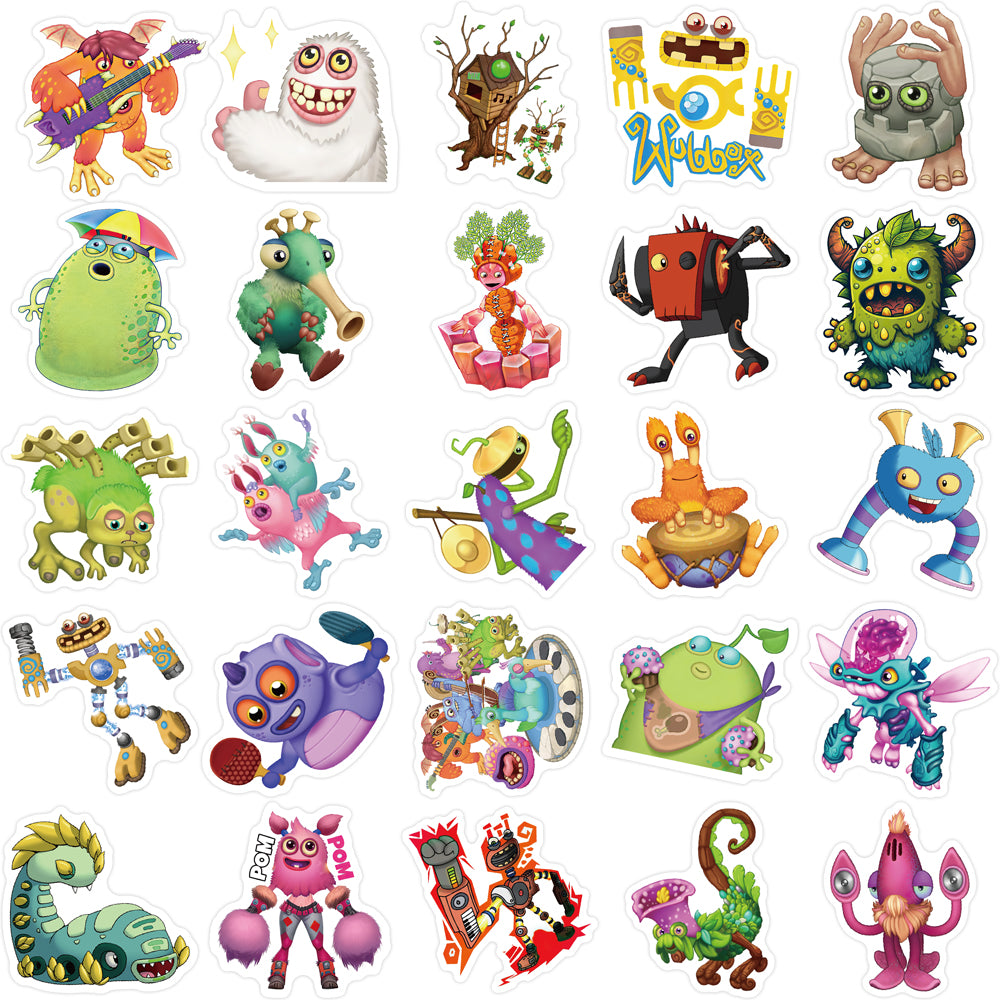 50pcs My Singing Monster Stickers Cartoon Singing