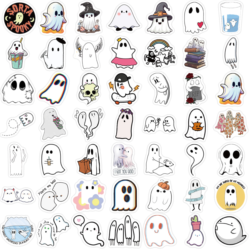 100pcs Cute Ghost Stickers Cartoon Kids