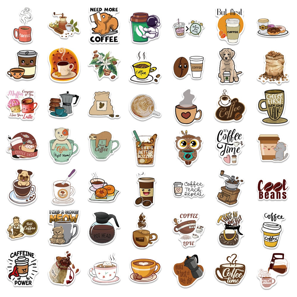 115pcs Coffee & Milk Drink Food Stickers