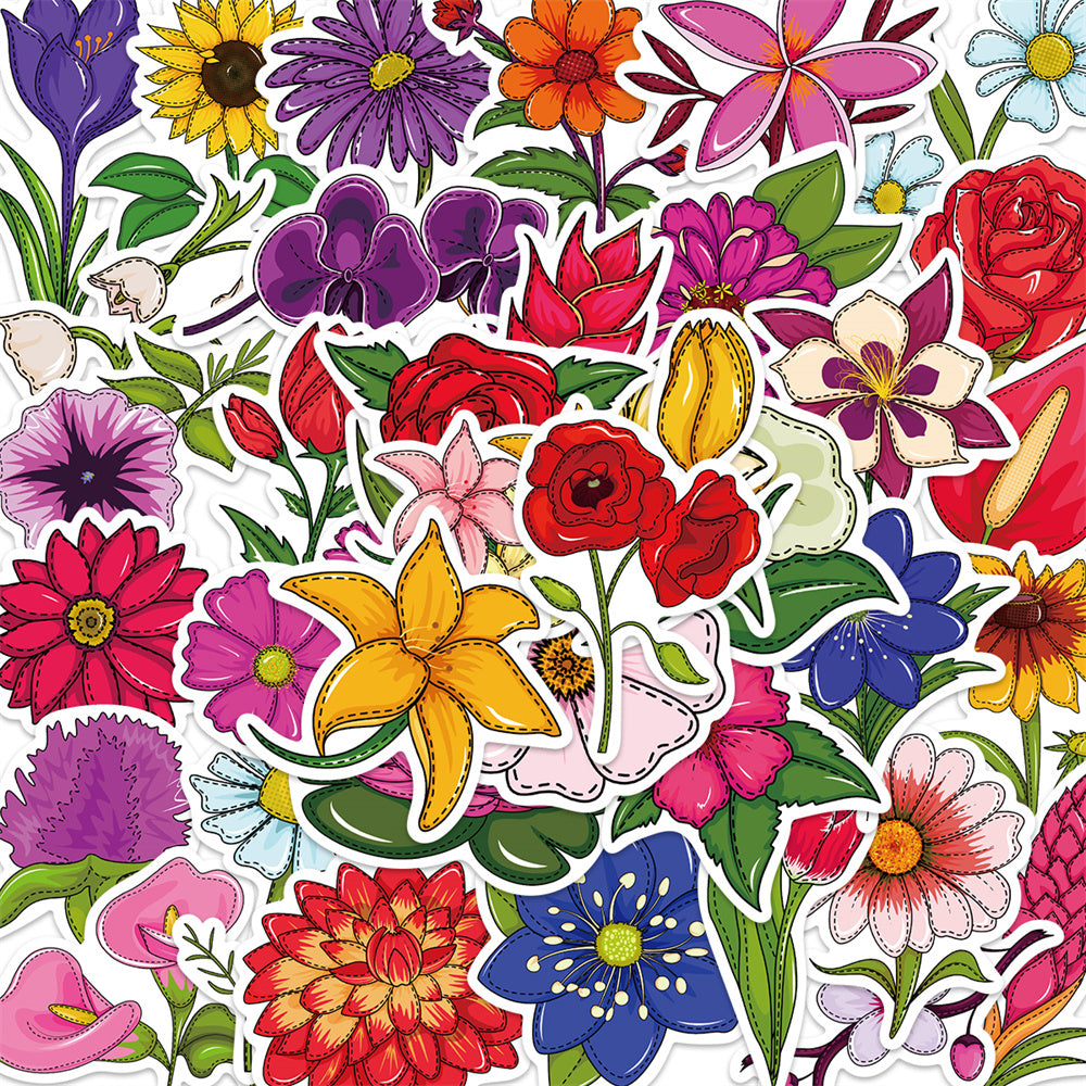 40pcs Flowers Collection Pack 2 Stickers Tulips