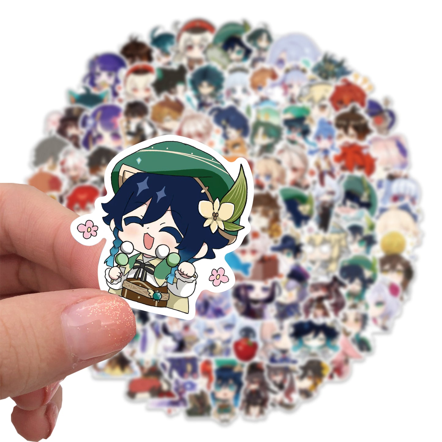 100pcs Genshin Impact Chibi Stickers