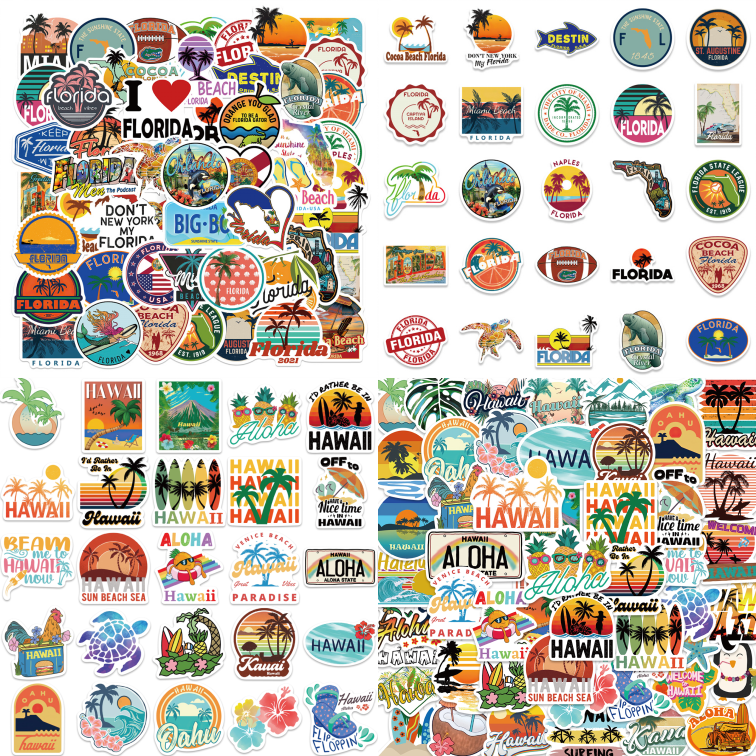 100pcs Beaches Stickers