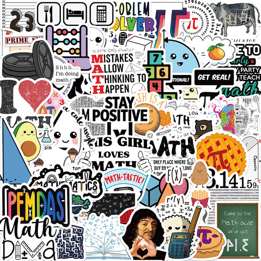 50pcs Mathematical Formulas Stickers Cute Angle Math