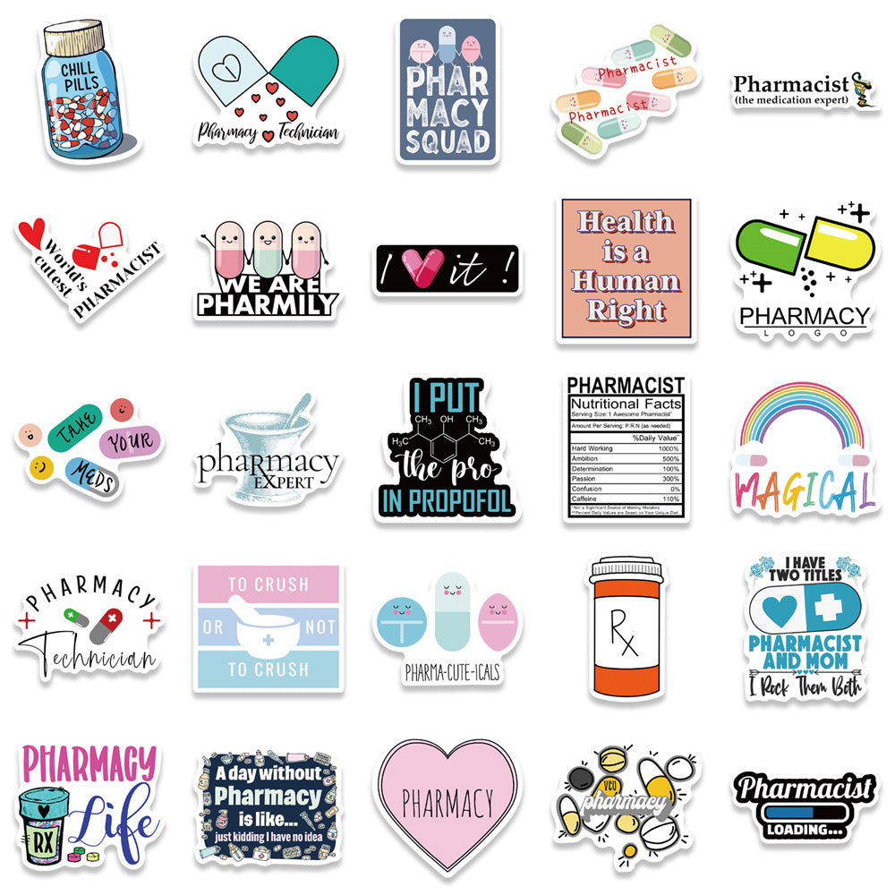 100pcs Pharmacy Medical Stickers