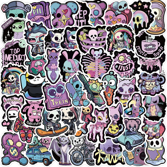50pcs Dark Gothic Monster Style Stickers
