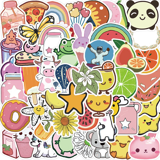 50pcs Pure Fresh Goods Cute Cartoon Stickers