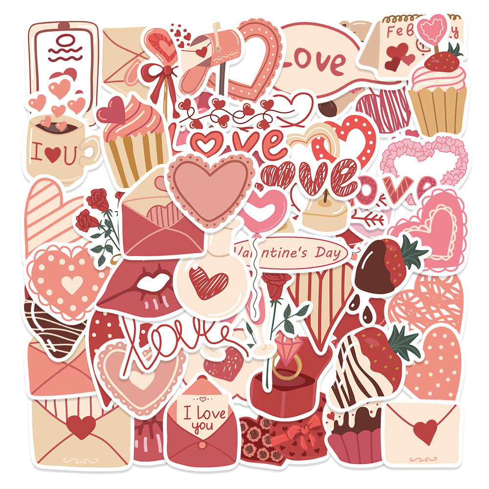 58pcs Love Stickers Romance Valentine