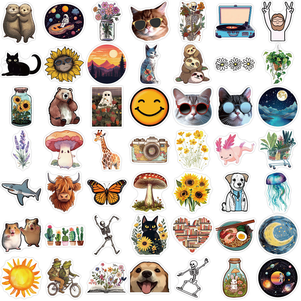 50pcs Popular Cartoon Collect Animals 1 Universe Stickers