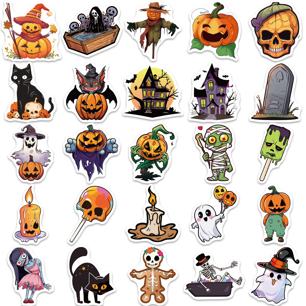 50pcs Halloween 1 Terror Pumpkinhead Stickers