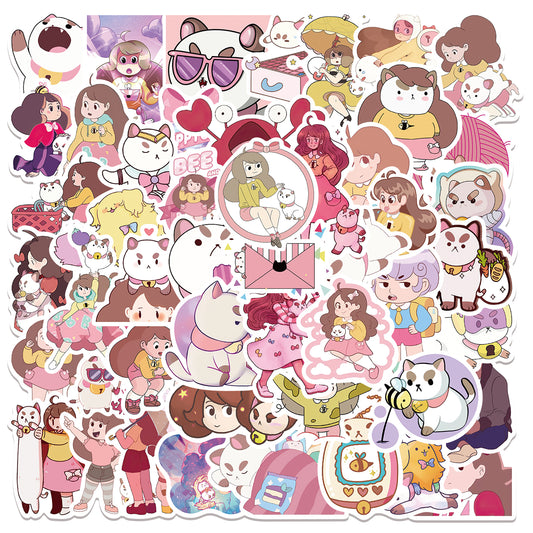 50pcs Bee and Puppycat Stickers Fantasy Adventure Cartoon