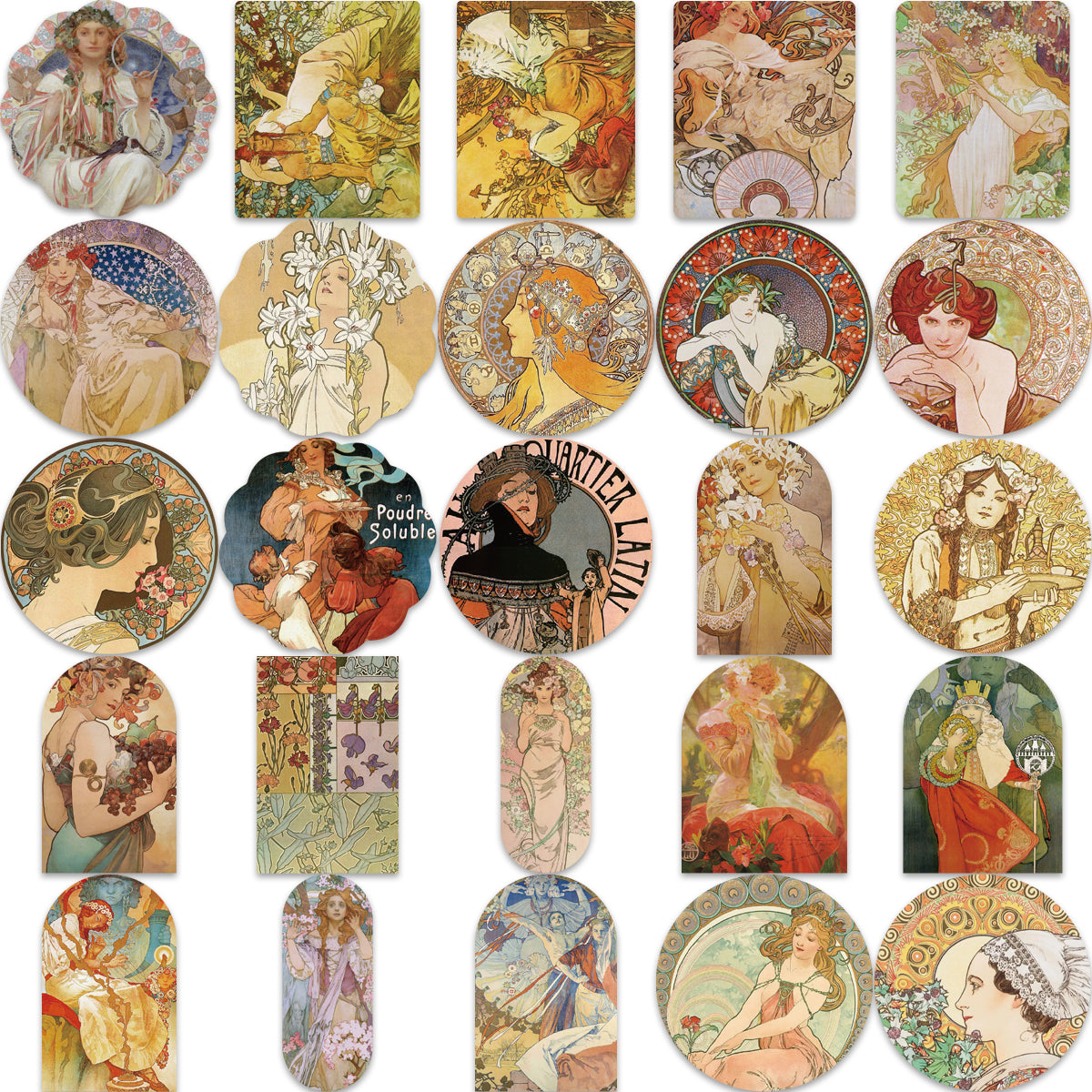 54pcs Renaissance Artist Illustration Retro Style Girls Stickers