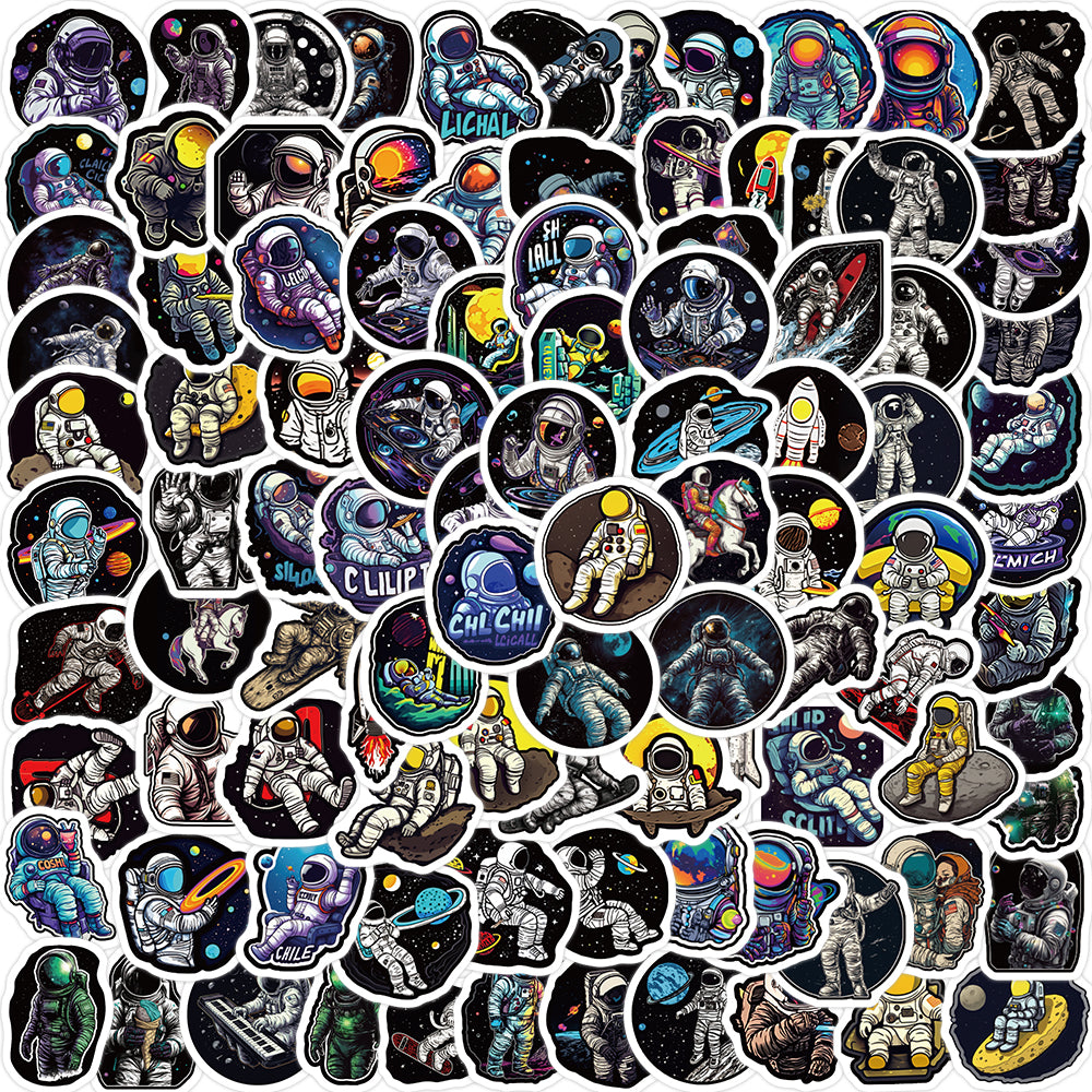 100pcs Space Astronauts Roket Outer Space Stickers