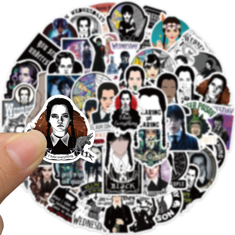 120pcs Wednesday Addams Stickers TV Show The Addams Family