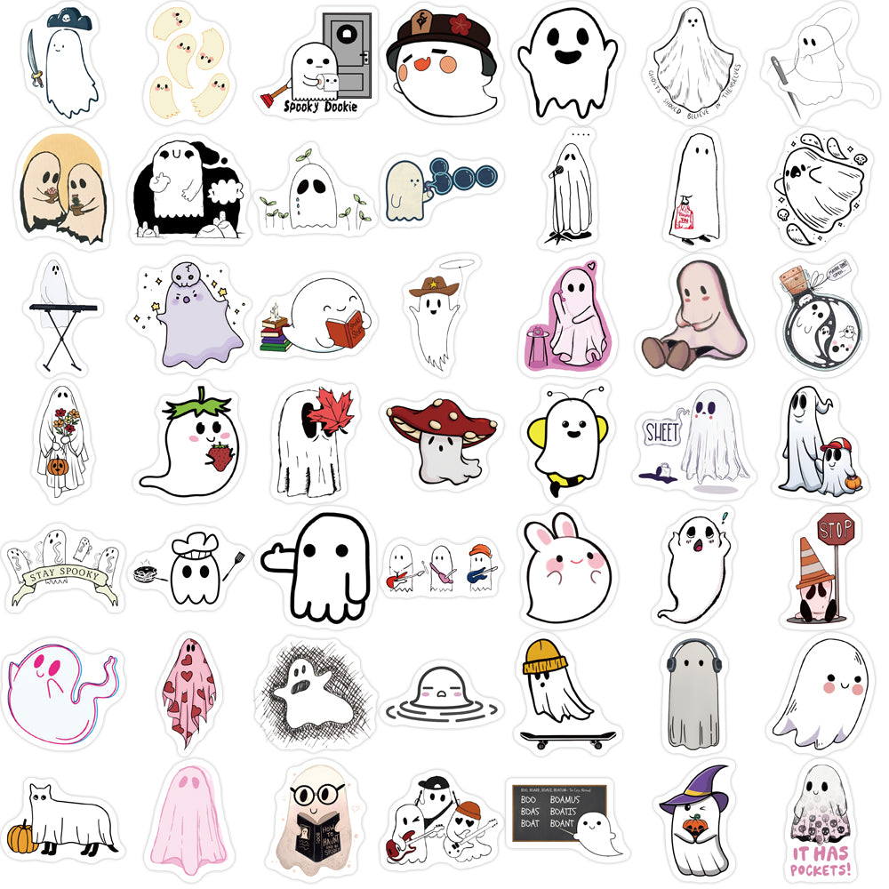 100pcs Cute Ghost Stickers Cartoon Kids