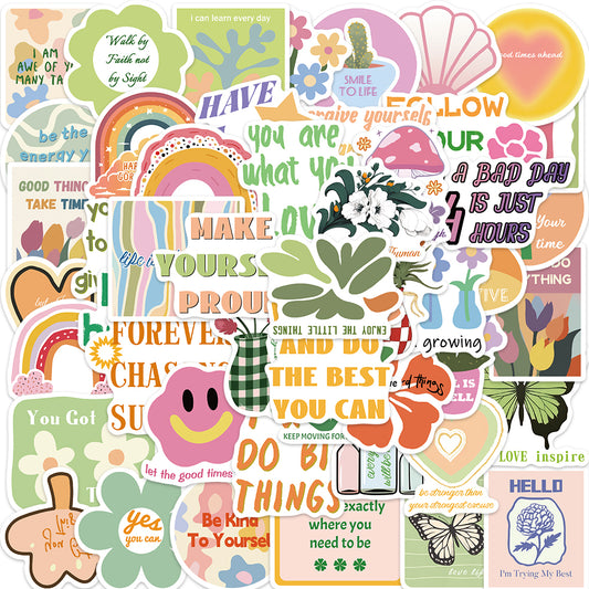 50pcs Inspirational Phrases Stickers