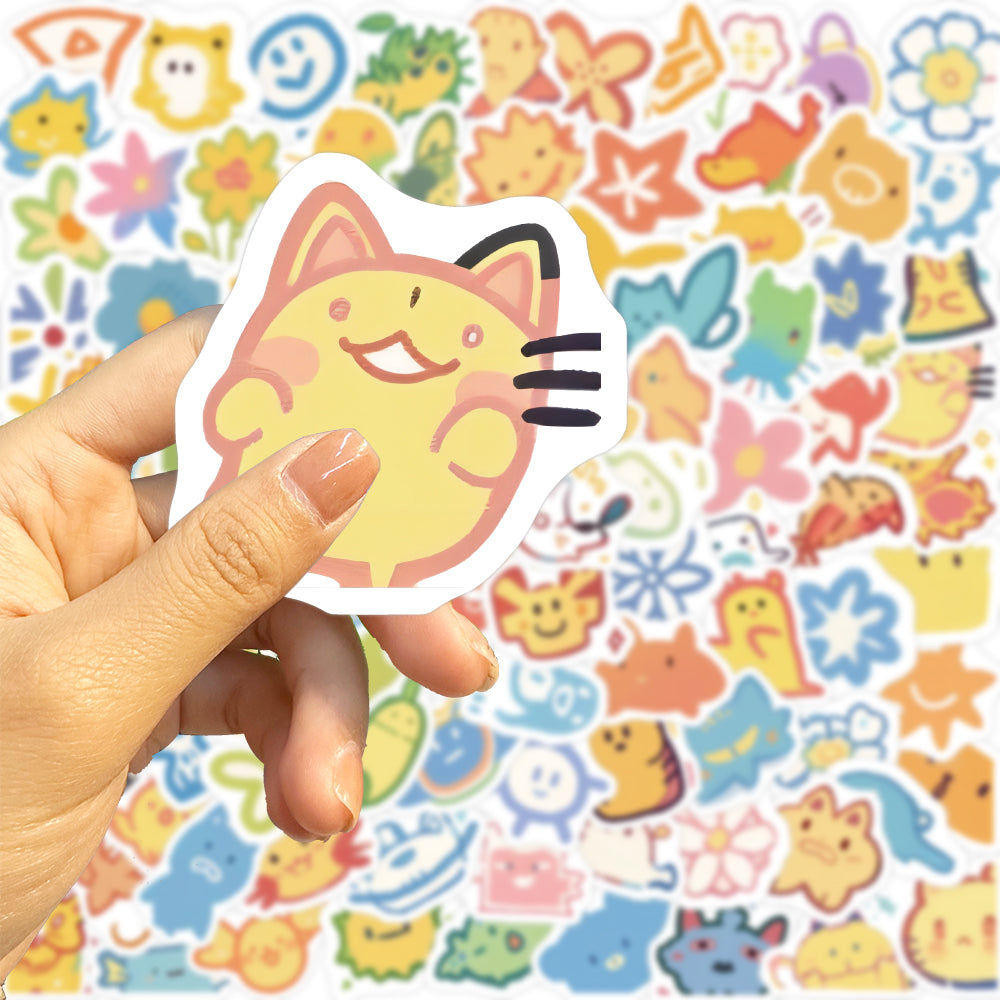 100pcs Strange Graffiti Cute Cartoon Stickers