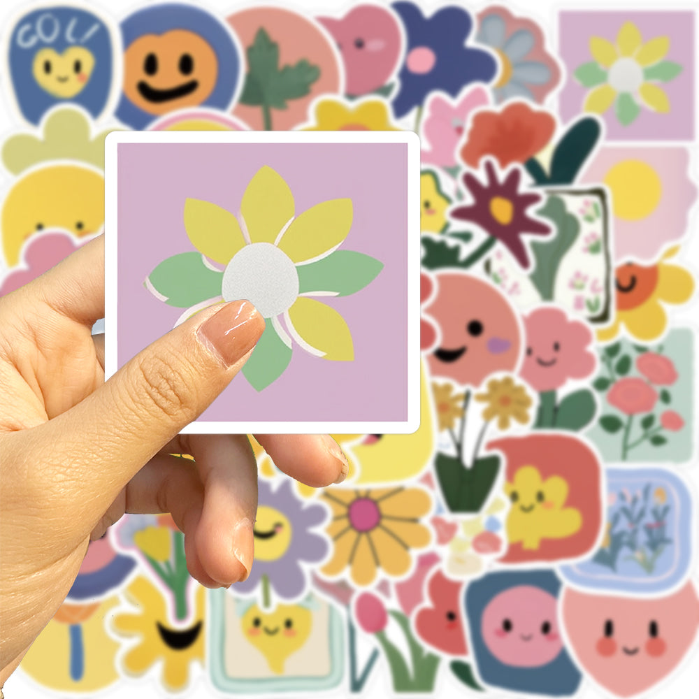 50pcs Smiley Face Kids Cartoon Stickers