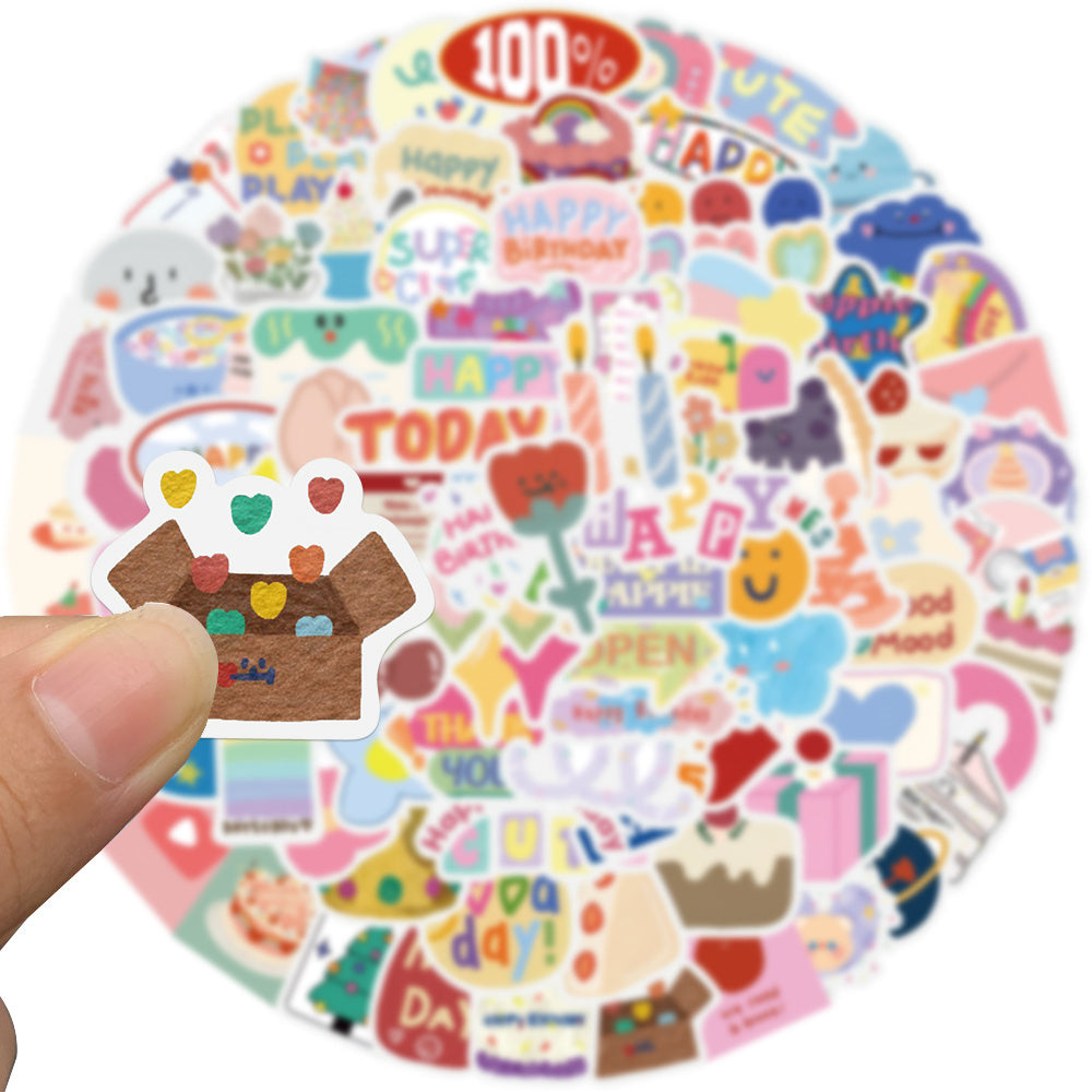 90pcs Happy Birthday Kids Cartoon Decor Stickers