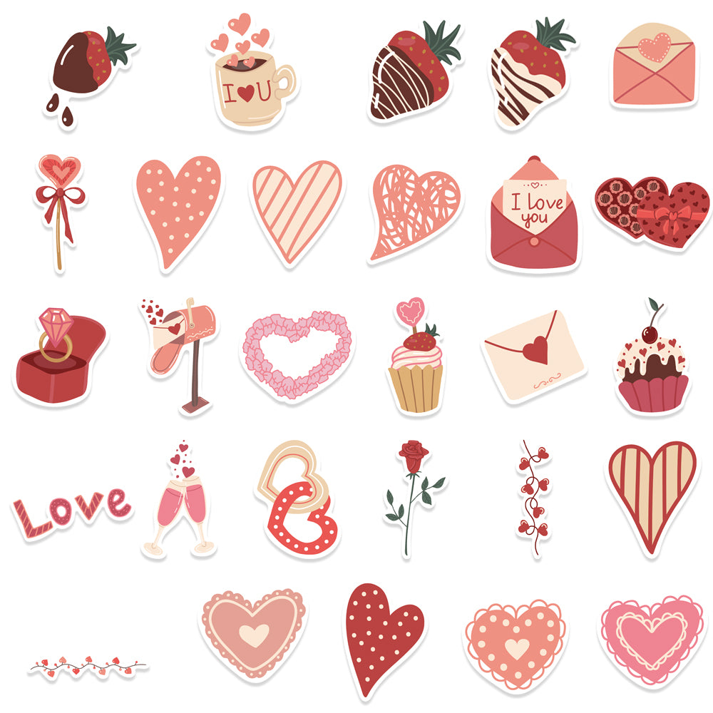 58pcs Love Stickers Romance Valentine