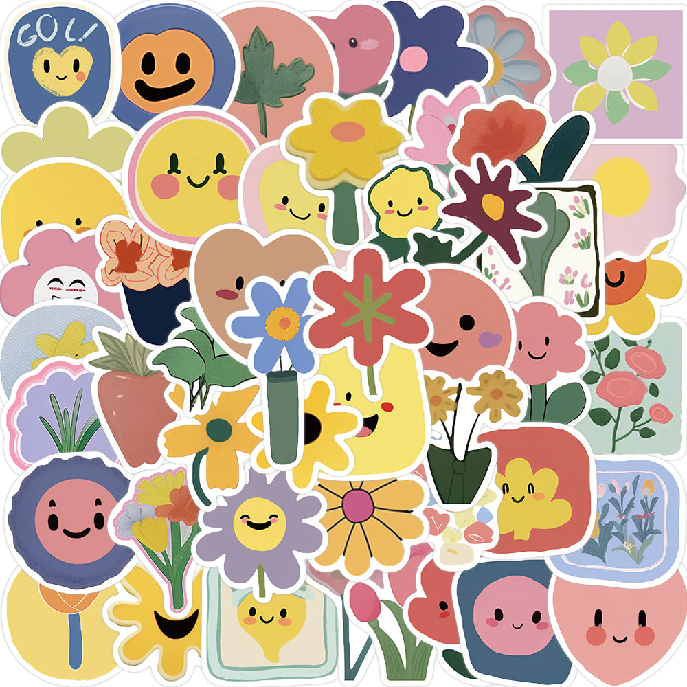 50pcs Smiley Face Kids Cartoon Stickers