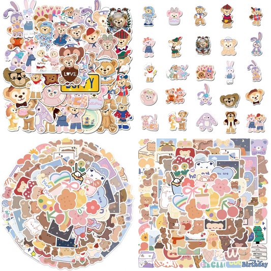 142pcs Cute Cartoon Stickers