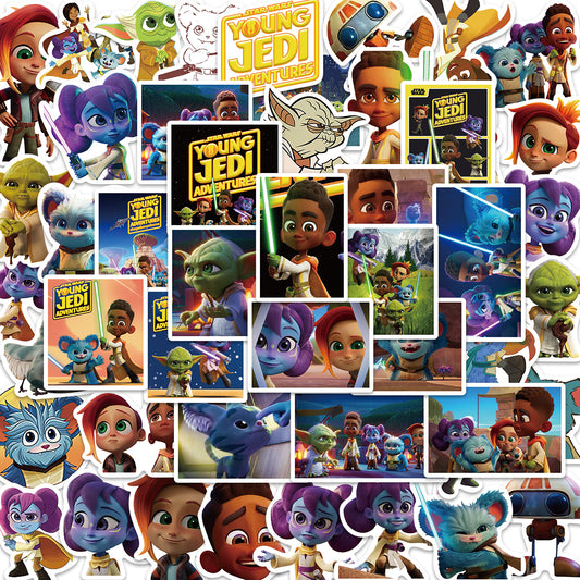 50pcs Young Jedi Adventures Stickers Adventure Action Cartoon