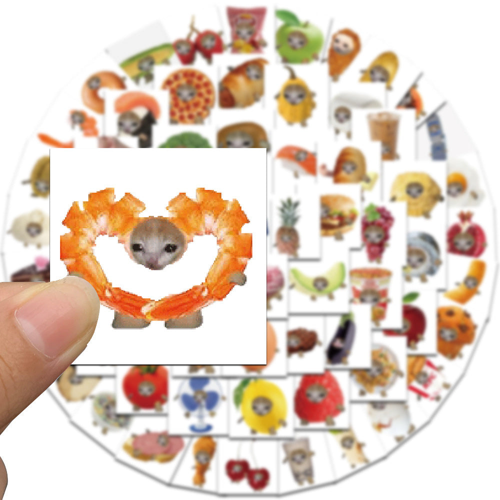 69pcs Cats & Food Stickers