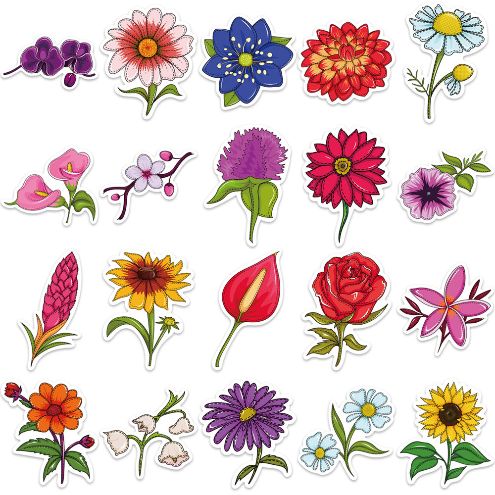 40pcs Flowers Collection Pack 2 Stickers Tulips